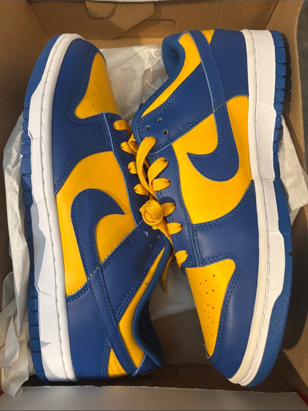Nike Blue and Yellow Low-Top Sneakers